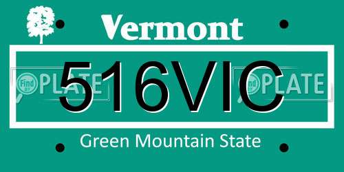516VIC Vermont License Plate