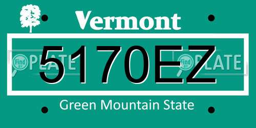 5170EZ Vermont License Plate