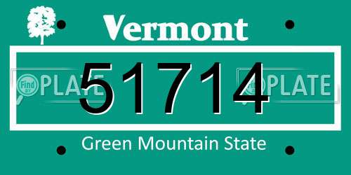 51714 Vermont License Plate