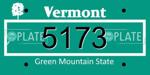 5173 Vermont License Plate