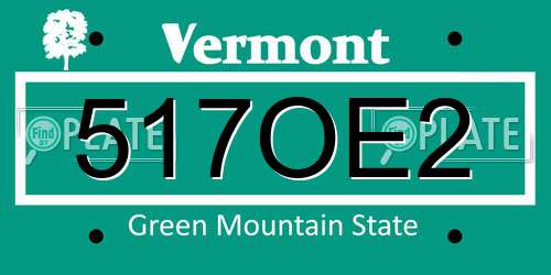 517OE2 Vermont License Plate