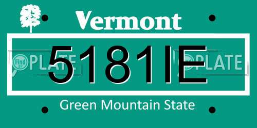5181IE Vermont License Plate