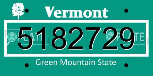 5182729 Vermont License Plate