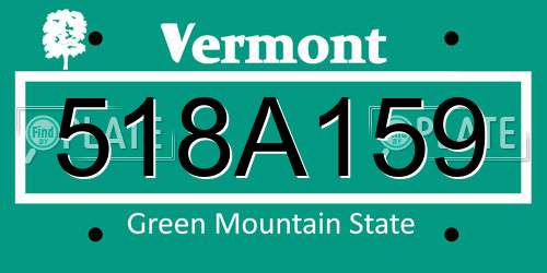 518A159 Vermont License Plate