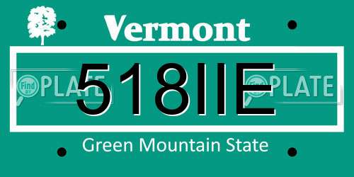 518IIE Vermont License Plate