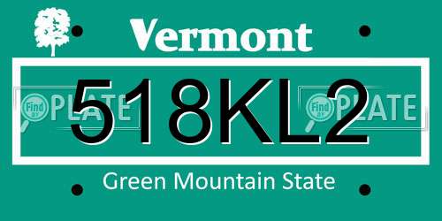 518KL2 Vermont License Plate