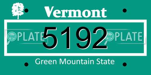 5192 Vermont License Plate