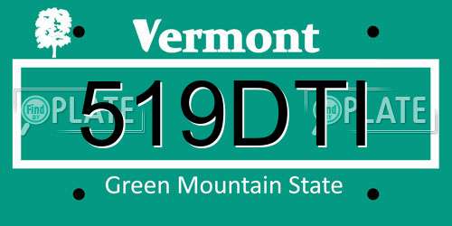 519DTI Vermont License Plate