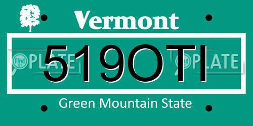 519OTI Vermont License Plate