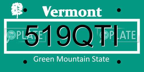 519QTI Vermont License Plate