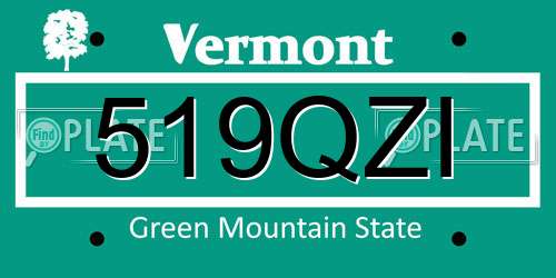 519QZI Vermont License Plate