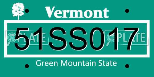 51SS017 Vermont License Plate