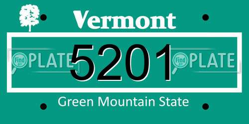 5201 Vermont License Plate