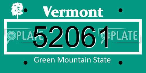 52061 Vermont License Plate