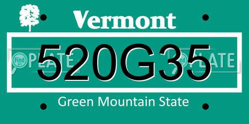 520G35 Vermont License Plate