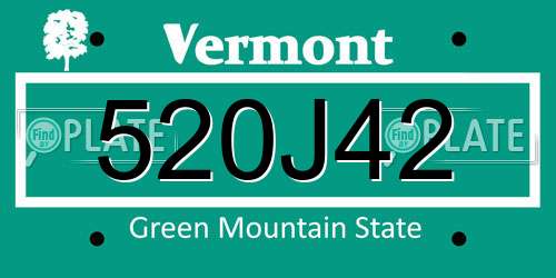 520J42 Vermont License Plate