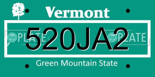 520JA2 Vermont License Plate