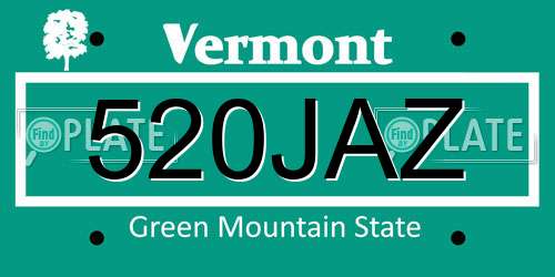520JAZ Vermont License Plate