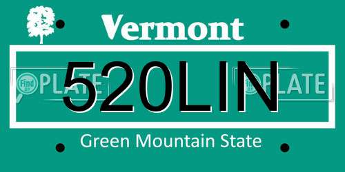 520LIN Vermont License Plate