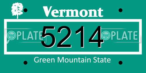 5214 Vermont License Plate