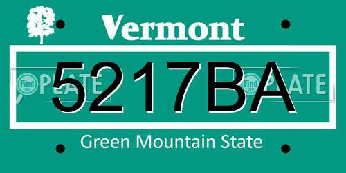 5217BA Vermont License Plate
