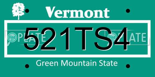 521TS4 Vermont License Plate
