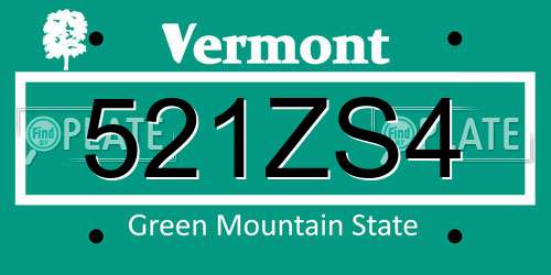 521ZS4 Vermont License Plate