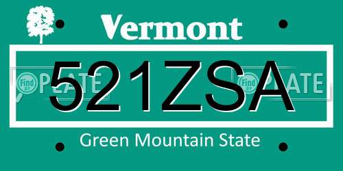 521ZSA Vermont License Plate