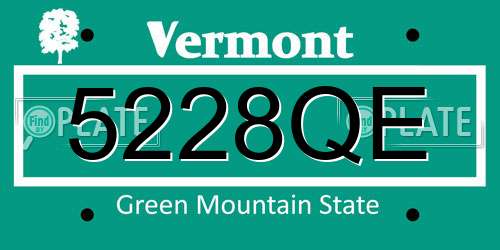 5228QE Vermont License Plate