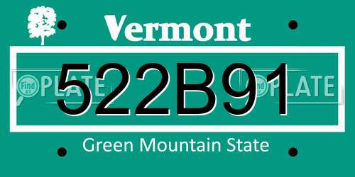 522B91 Vermont License Plate