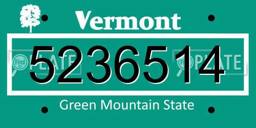 5236514 Vermont License Plate