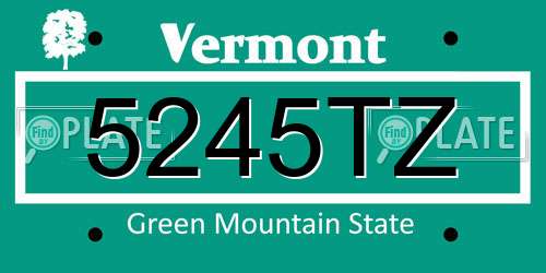 5245TZ Vermont License Plate