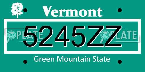 5245ZZ Vermont License Plate