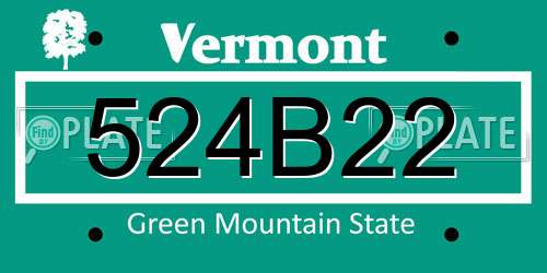 524B22 Vermont License Plate