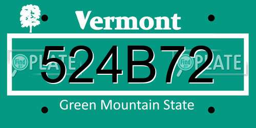 524B72 Vermont License Plate