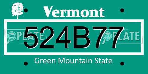 524B77 Vermont License Plate