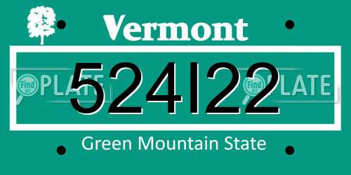 524I22 Vermont License Plate