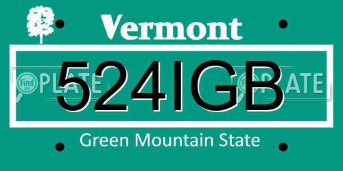 524IGB Vermont License Plate