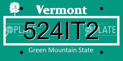 524IT2 Vermont License Plate