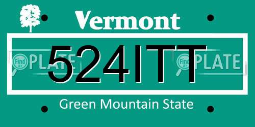 524ITT Vermont License Plate