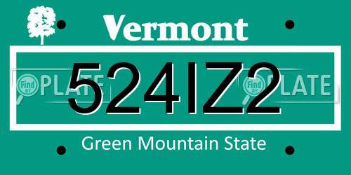 524IZ2 Vermont License Plate