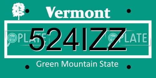 524IZZ Vermont License Plate