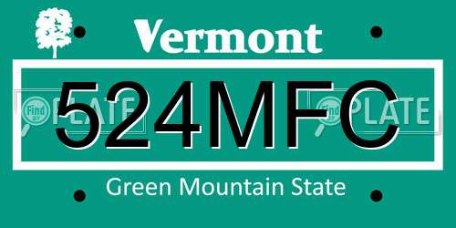 524MFC Vermont License Plate