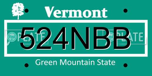 524NBB Vermont License Plate