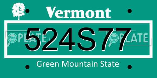 524S77 Vermont License Plate