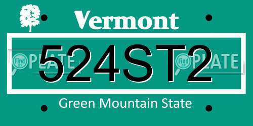 524ST2 Vermont License Plate