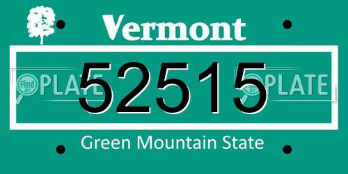 52515 Vermont License Plate