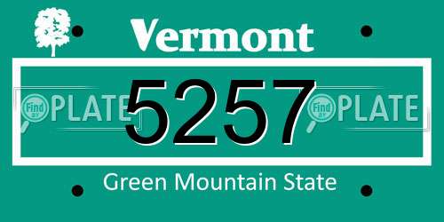 5257 Vermont License Plate