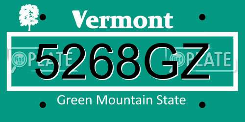 5268GZ Vermont License Plate