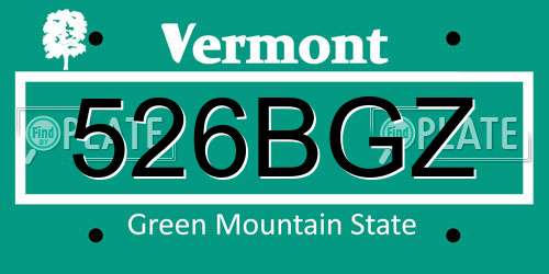 526BGZ Vermont License Plate